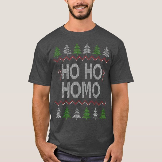 Camiseta Ho Ho Ho Ho Homo Navidades homosexuales homosexual (Anverso)