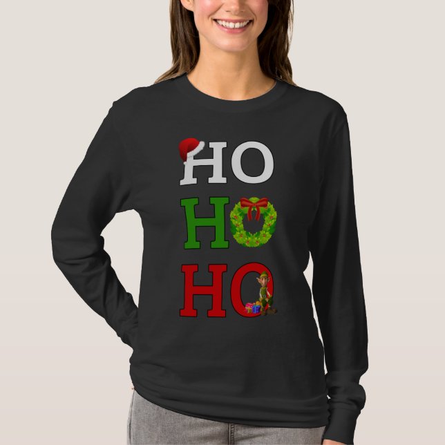 Camiseta Ho Ho Ho Ho Merry Christmas Elf (Anverso)
