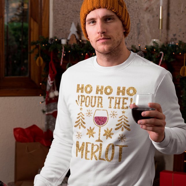 Camiseta Ho Ho Ho Ho Pour de los Navidades Purpurinas Merlo (Subido por el creador)