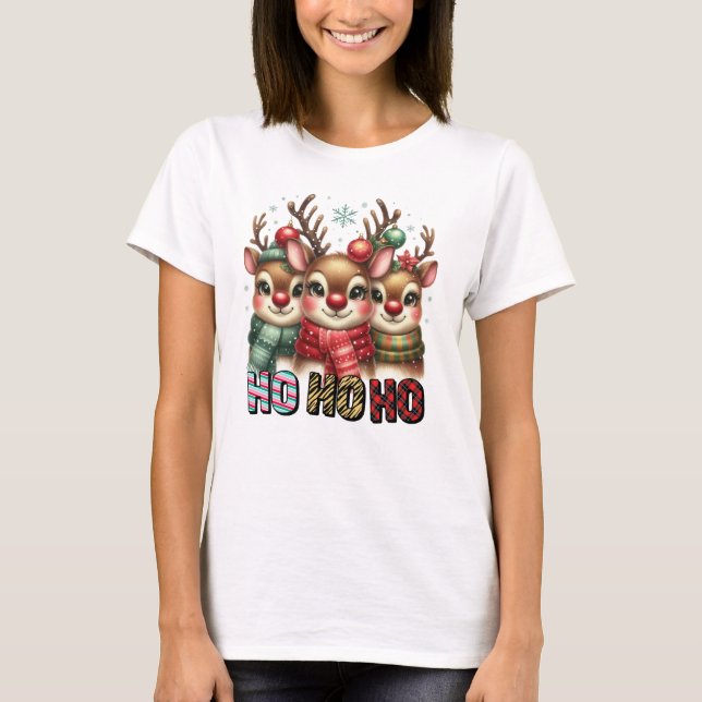 Camiseta Ho Ho Ho Ho Reindeer T-Shirt (Anverso)