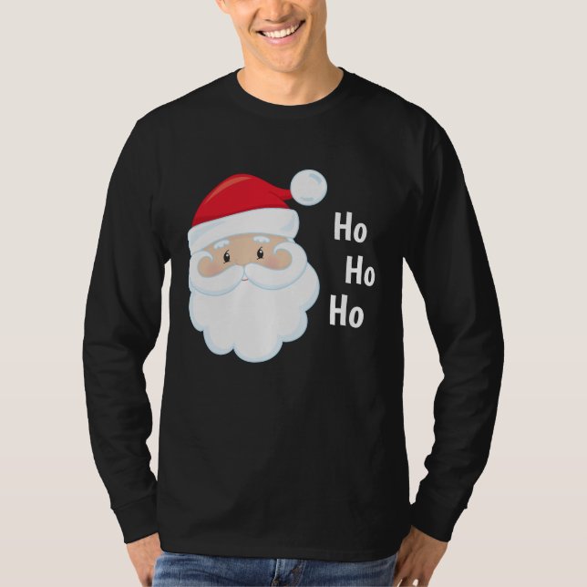 Camiseta Ho Ho Ho Ho Santa Face Navidades vacaciones Red Wh (Anverso)