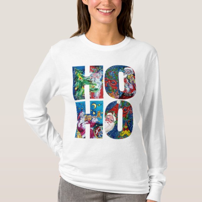 CAMISETA HO HO HO HO SANTA NAVIDADES MUSICALES NOCHE (Anverso)