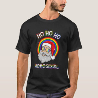 Camiseta Ho Ho Ho Homosexual Holigays LGBT Ugly Christmas S