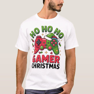 Camiseta Ho Ho Ho Jugador Ilustración Controlador de Navida