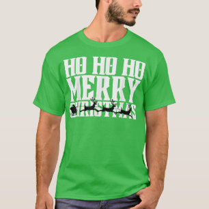 Camiseta Ho Ho Ho Merry Christmas Santas Sleigh And Flying 