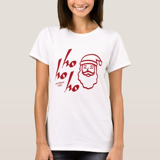 Camiseta Ho Ho Ho Minimalista Moderno (Anverso)
