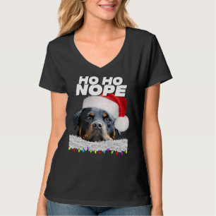 Camiseta Ho Ho Ho Nope Rottweiler Cute Navidades Rottie