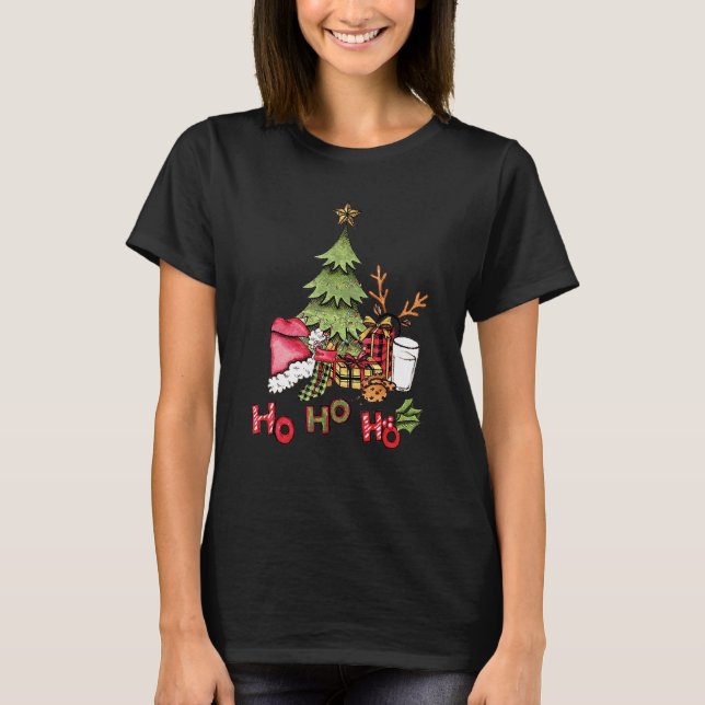 Camiseta Ho Ho Ho Santa Love Christmas Tree Holiday Season (Anverso)