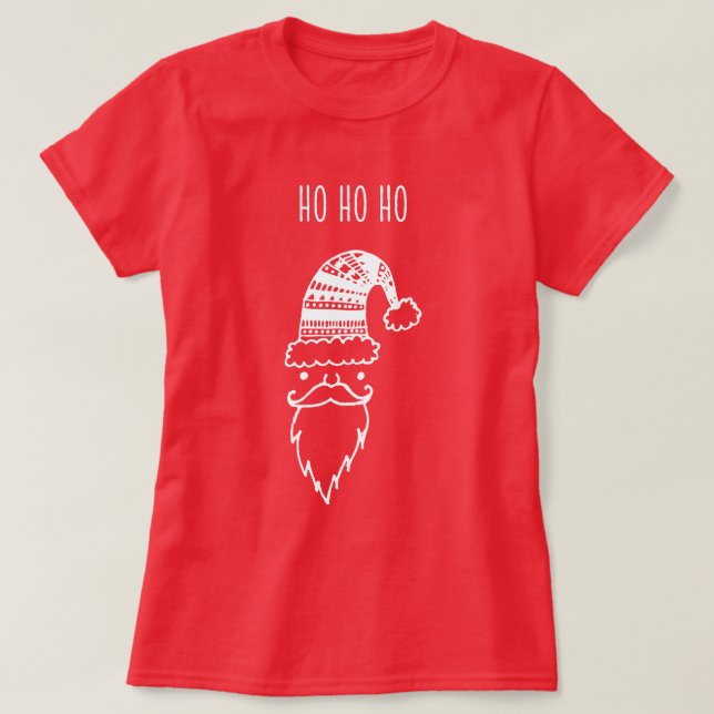 Camiseta HO HO HO Santa Navidades (Diseño del anverso)