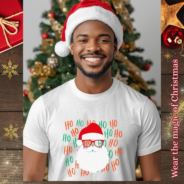 Camiseta Ho Ho Ho Santa Silhouette Christmas – Festive (Wear the magic of Christmas.)