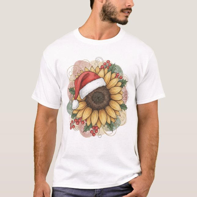 Camiseta Ho Ho Ho Sunflower Santa (Anverso)