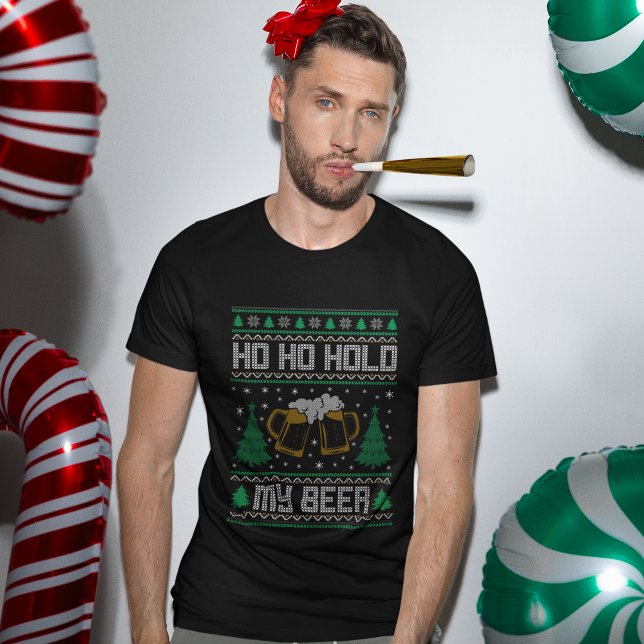 Camiseta Ho Ho Hold My Beer Funny Christmas  (Subido por el creador)