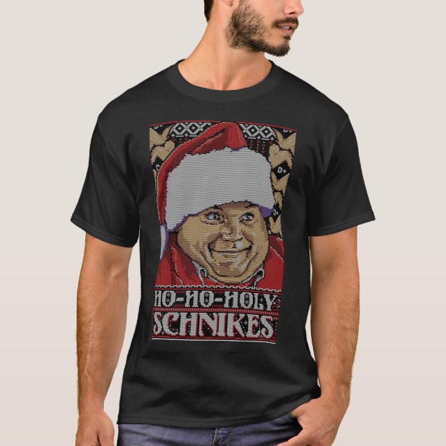 Camiseta Ho Ho Holy Schnikes navidades feos y idea de Meme  (Anverso)