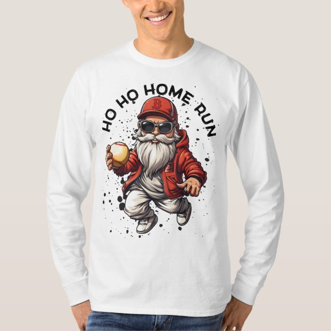 Camiseta Ho Ho Home Run Baseball Santa (Anverso)