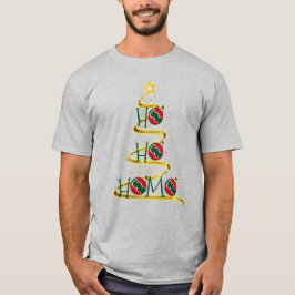 Camiseta "Ho ho homo" árbol de navidad gay con adornos dive