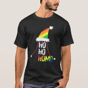 Camiseta Ho Ho Homo Chicas Santa Hat Navidades del Orgullo 