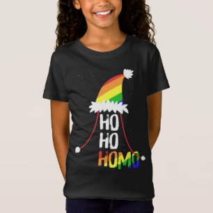 Camiseta Ho Ho Homo Chicas Santa Hat Navidades del Orgullo 