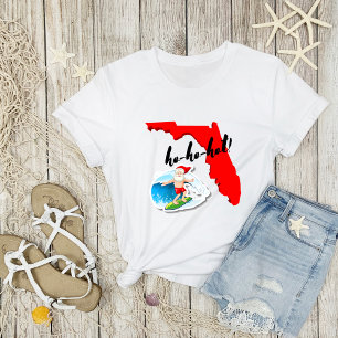 Camiseta ¡ho-ho-hot! Merry Florida Navidades Surfing Santa