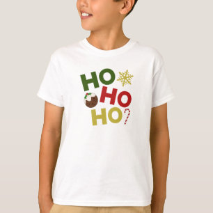 Camiseta HO HO + Navidades Pudding, Candy, Snowflake