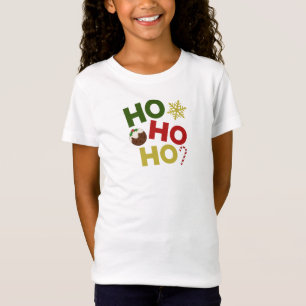 Camiseta HO HO + Navidades Pudding, Candy, Snowflake
