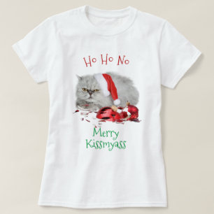Camiseta Ho HO No Anti Navidades Grumpy Kitty Cat