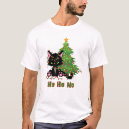 Camiseta HO HO NO Navidades Gato