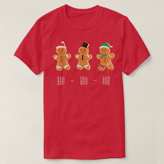 Camiseta HO HO OH Funny Christmas Baking Gingerbread  (Diseño del anverso)
