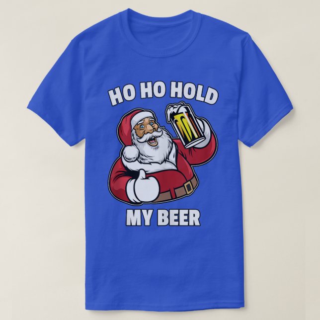 Camiseta Ho Ho Sostén A Mis Navidades De Cerveza Santa En J (Diseño del anverso)