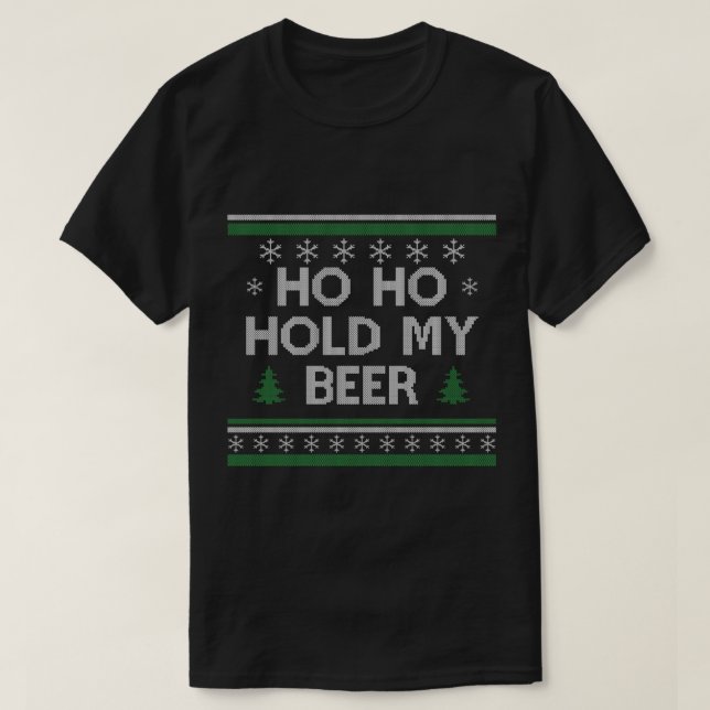Camiseta Ho Ho Sostén Mi Cerveza Santa Fea Navidades Bebien (Diseño del anverso)
