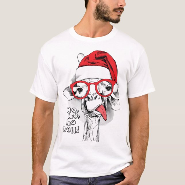Camiseta Ho Ho Y’all Giraffe Men (Anverso)