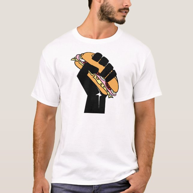 Camiseta Hoagie Sandwich Guy Fist Resist Anti Trump (Anverso)