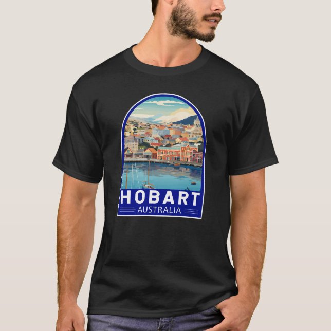 Camiseta Hobart Australia Viajes arte Vintage (Anverso)
