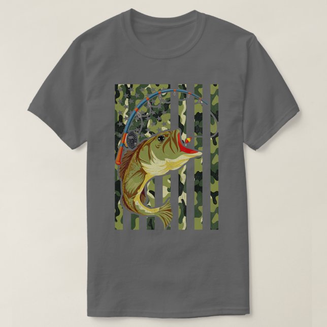 Camiseta Hobby americano: Camuflaje de peces de la bandera  (Diseño del anverso)
