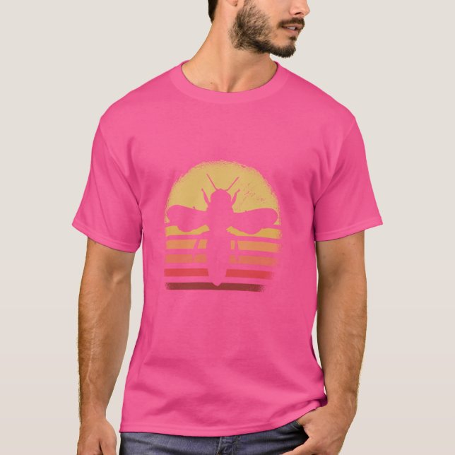Camiseta Hobby Beekeeper Retro Sunset Design (Anverso)