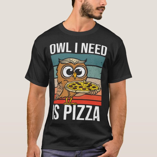 Camiseta Hobby Chef Wildlife Owls Ironic Pizza Chef (Anverso)