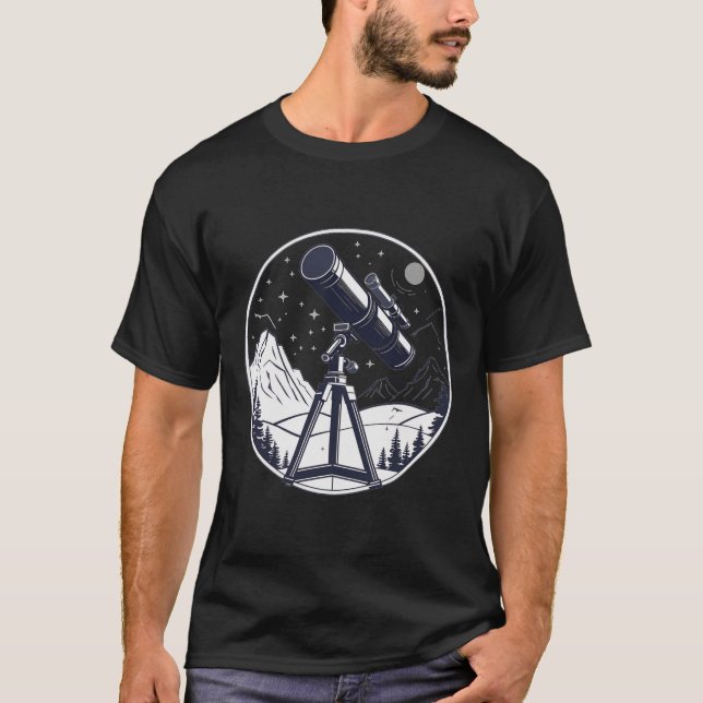 Camiseta Hobby de astronomía del telescopio estelar (Anverso)
