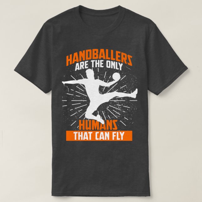 Camiseta Hobby de balonmano Volando Humor (Diseño del anverso)