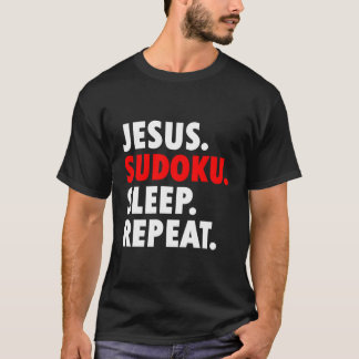Camiseta Hobby de repetición de Novedad de Jesús Sudoku Sle