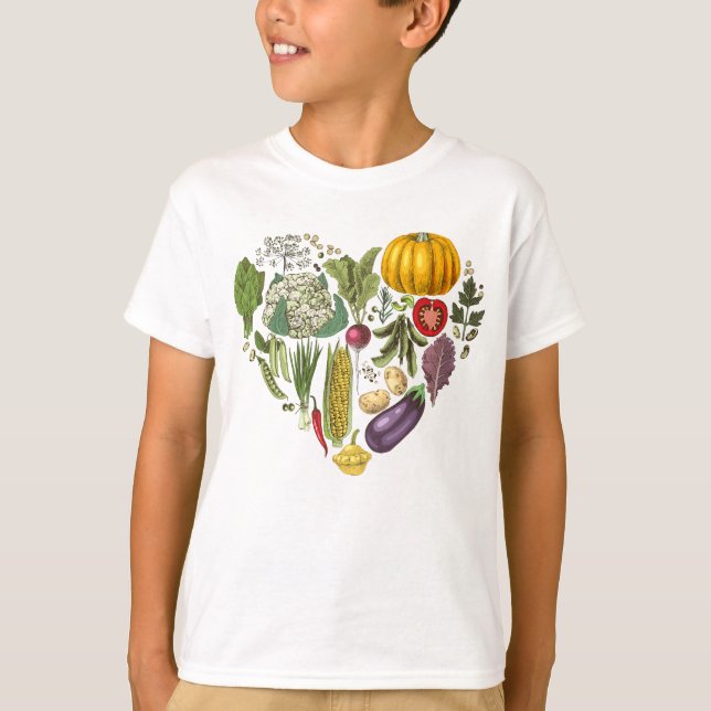 Camiseta Hobby Jardín Vegetable Crecimiento Corazón (Anverso)