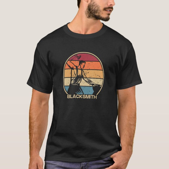 Camiseta Hobby Leyenda de herrero retro Anvil Forjando Negr (Anverso)