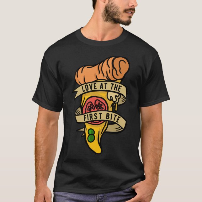 Camiseta Hobby Pizza Maker Love In The First Bite (Anverso)