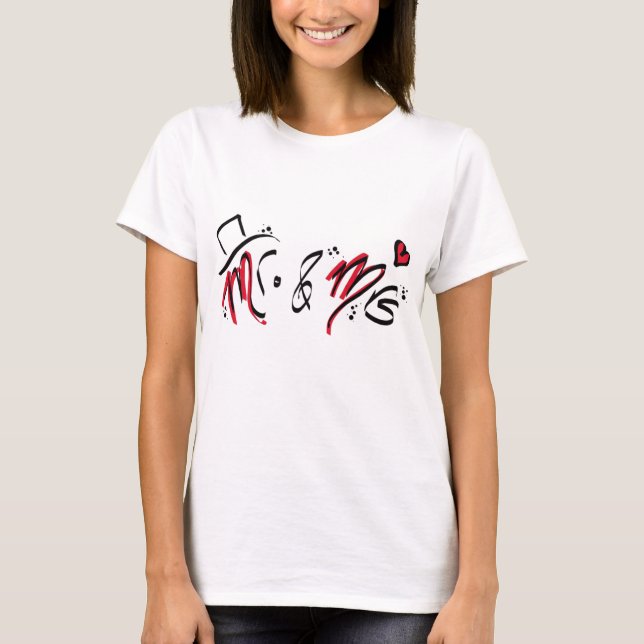 Camiseta Hochzeit Mr. & Mrs. (Anverso)