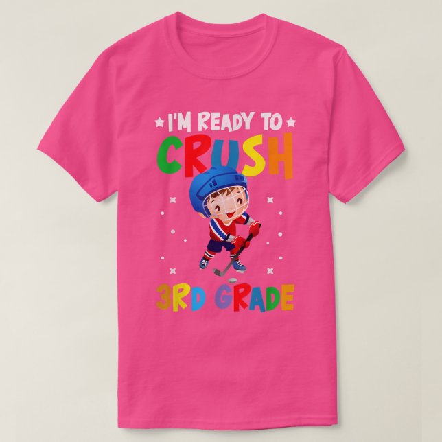 Camiseta Hockey 3rd Grade Back To School Boys Kids Girls Te (Diseño del anverso)