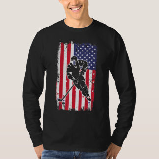Camiseta Hockey Bandera Americana Hockey sobre Hielo  Bande