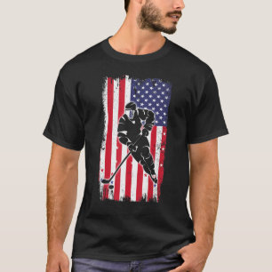 Camiseta Hockey Bandera Americana Hockey sobre hielo Hockey