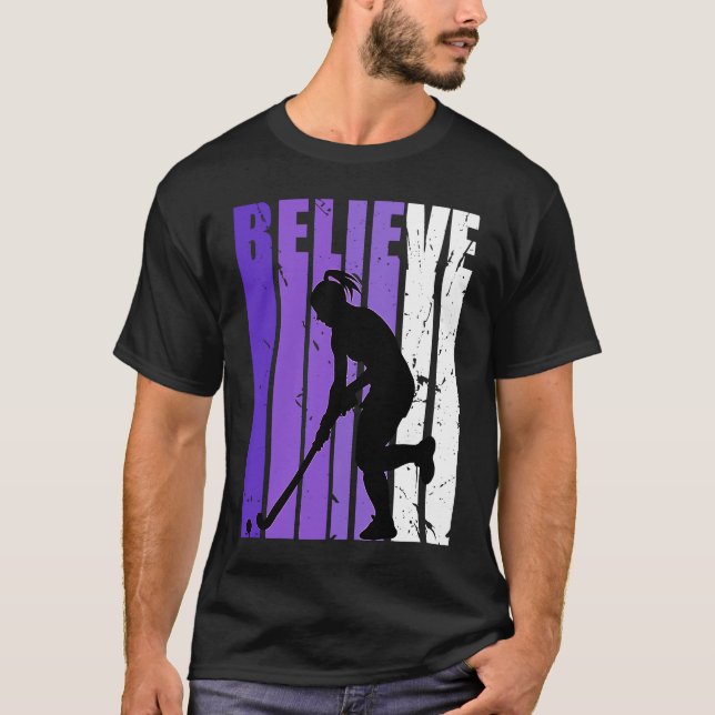 Camiseta Hockey Believe Silhouette Colorful Purple (Anverso)