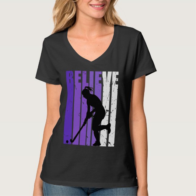 Camiseta Hockey Believe Silhouette Colorful Purple (Anverso)