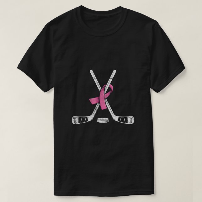 Camiseta Hockey Cinta rosada Sensibilización sobre el Cánce (Diseño del anverso)