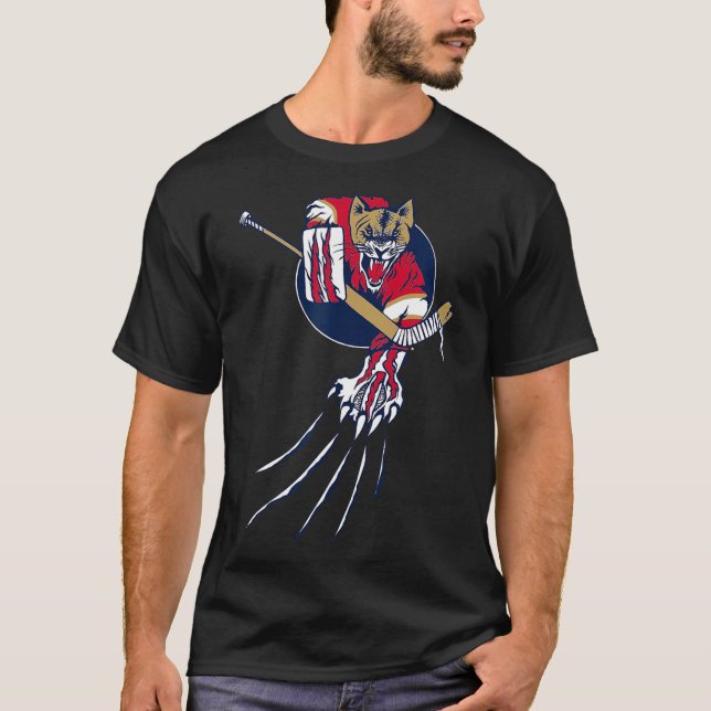 Camiseta Hockey Cougar Lion Cat Ice Jungle Beast Goalie Log (Anverso)
