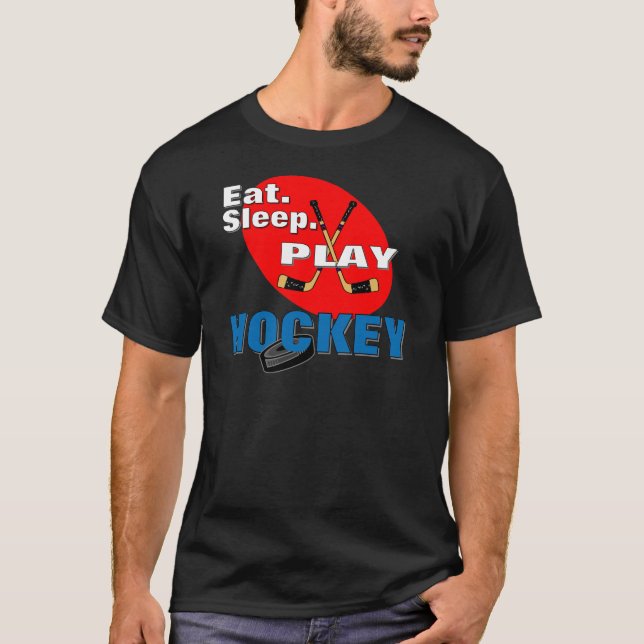 Camiseta Hockey de Eat Sleep Play (Anverso)